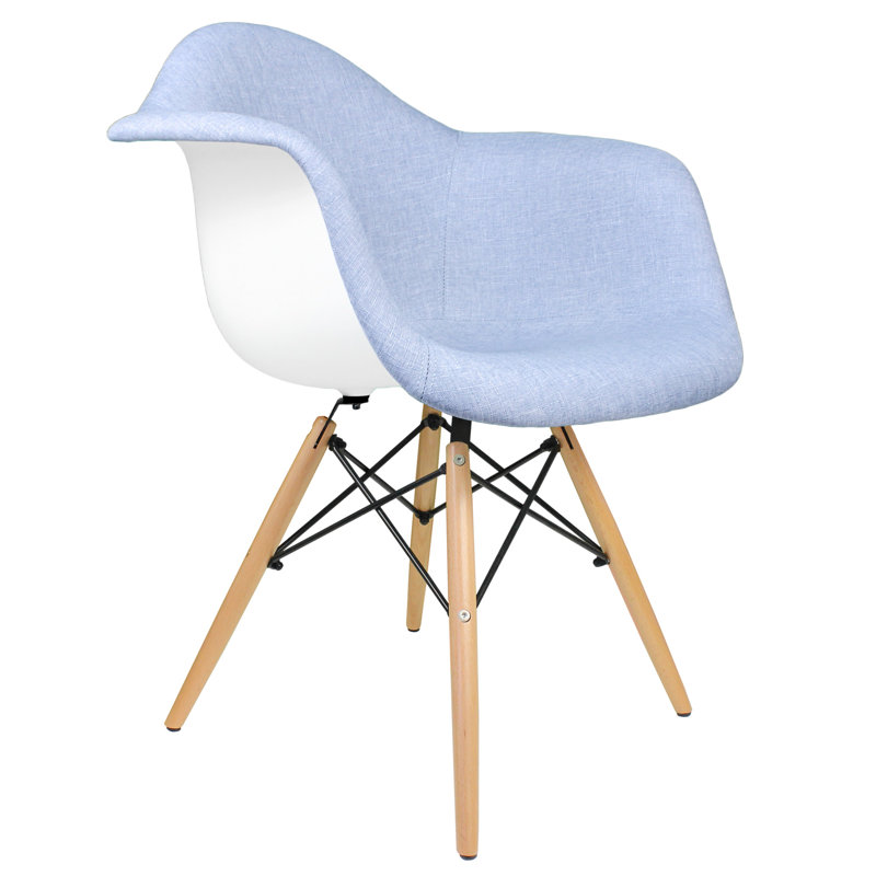 Fauteuil Cryal, Hêtre naturel, Denim - bleu