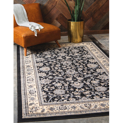 Tapis noir Zayandeh