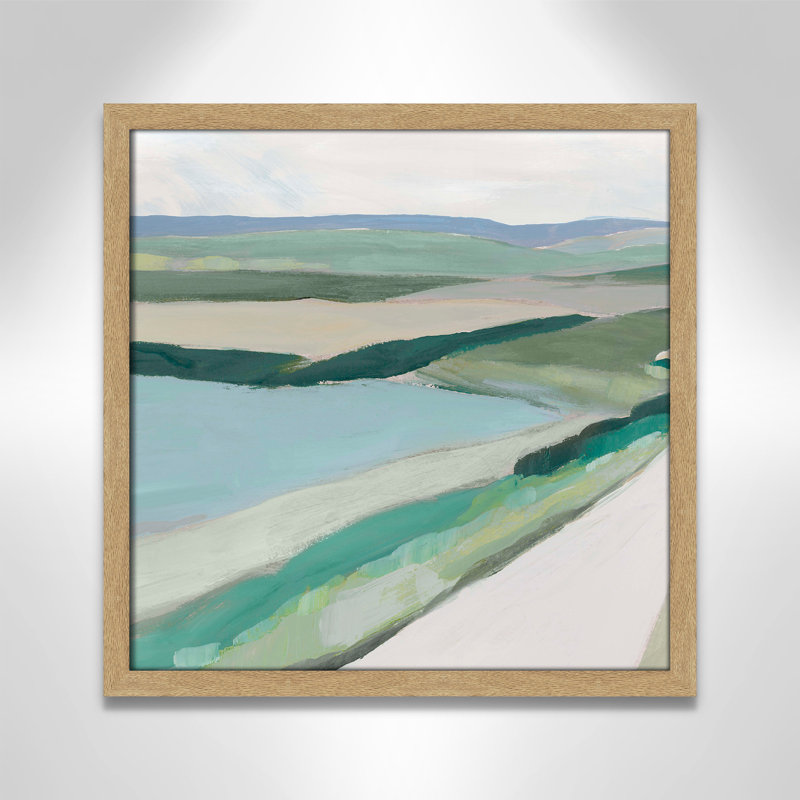 Fields Of Green I by Ian C, 17" H x 17" W x 1.25" D, Natural Framed