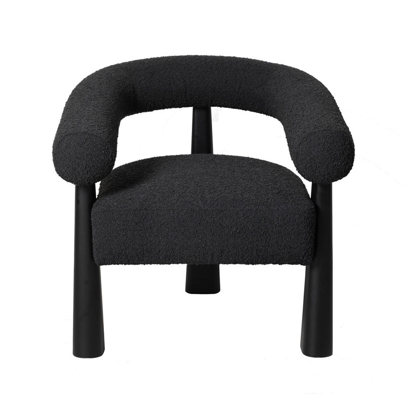 Upholstered Armchair, Black, Black