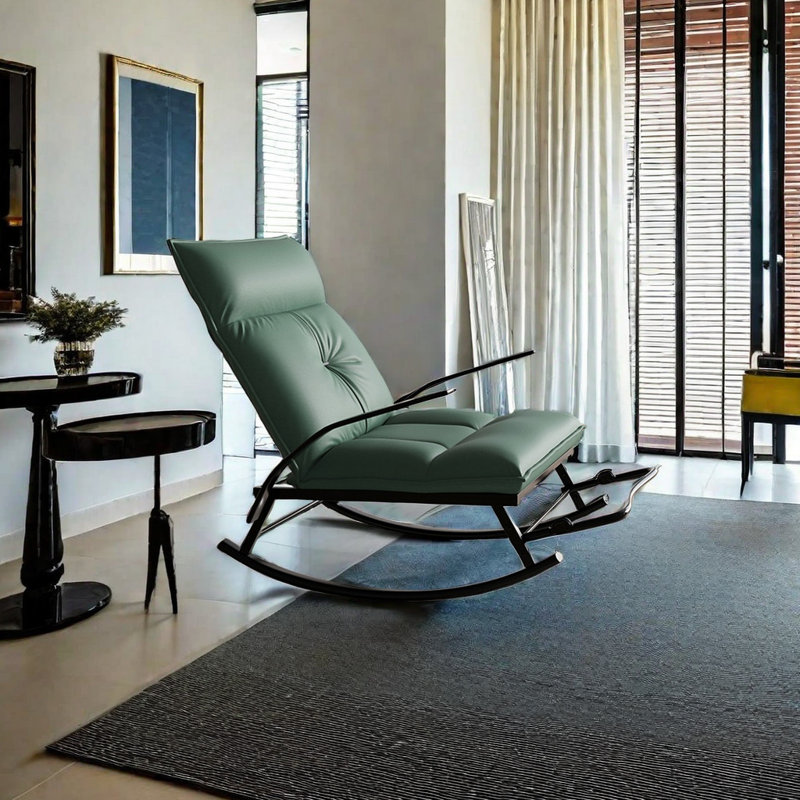 Chaise berçante simple et élégante, Vert foncé