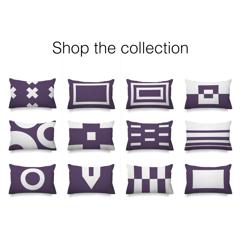 Luella Geometric Outdoor Reversible Throw Pillow, Purple
