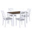 Rustic Minimalist Wood 5-Piece Dining Table Set With 4 X-Back Chairs For Small Places-334022255