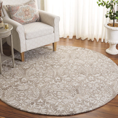 Tapis floral en laine touffeté à la main Ebony