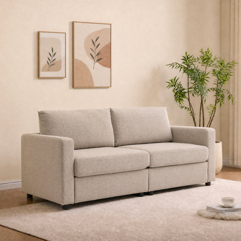 Canapé moderne en chenille de 79,6 po Crofford, Kaki