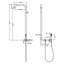 Douche d'extérieur murale moderne en acier inoxydable 304 H 44-1 / 2 po avec douchette de tête efficace et douchette à main-129247443