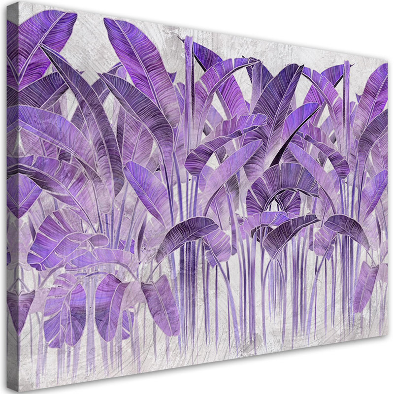 Purple Banana Leaves - Wrapped Canvas Print, 70cm H x 100cm W