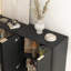 Buffet noir moderne avec rangement et tablettes réglables, crédence, console d'appoint-1339242559