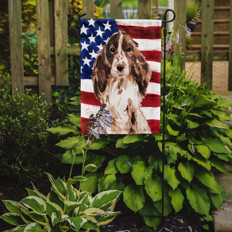 2 côtés en polyester de 2 côtés american drapeau de jardin, Pékinois