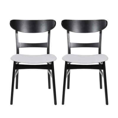 Mid-Century Modern Dining Chairs Set of 2 with Cushioned Seats and Rubberwood Legs, Perfect for Elegant and Comfortable Seating