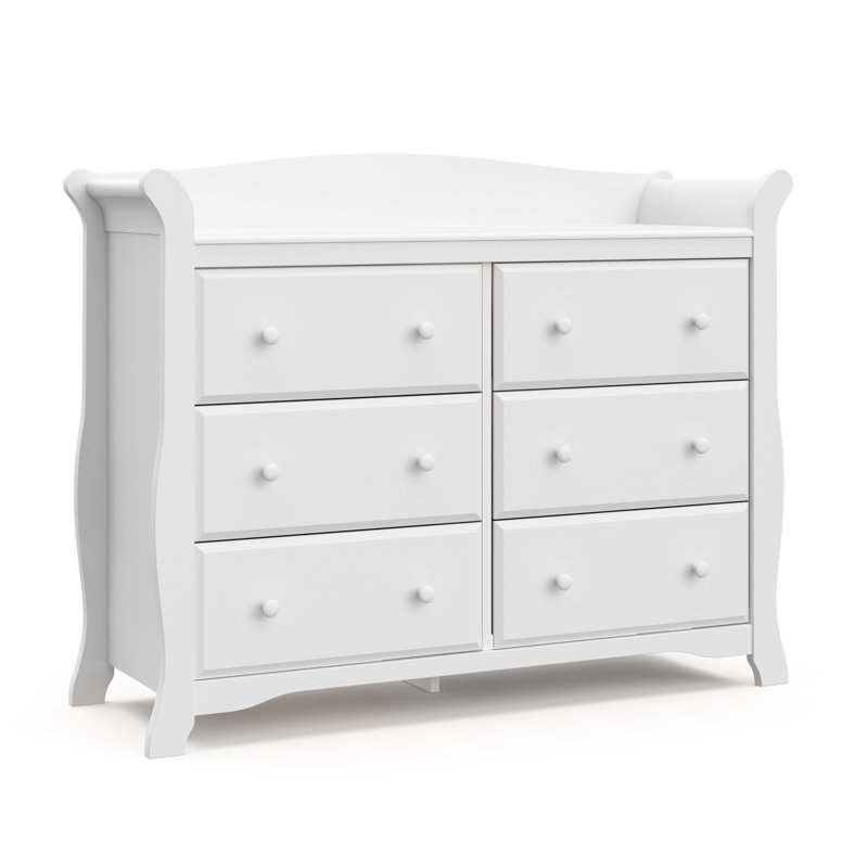 Commode double à 6 tiroirs Avalon, Blanc