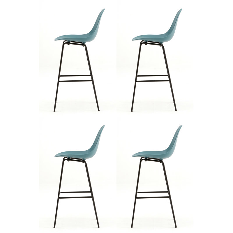 TA Bar & Counter Stool, Ocean Blue, Black, Counter Stool (25.6" Seat Hight)