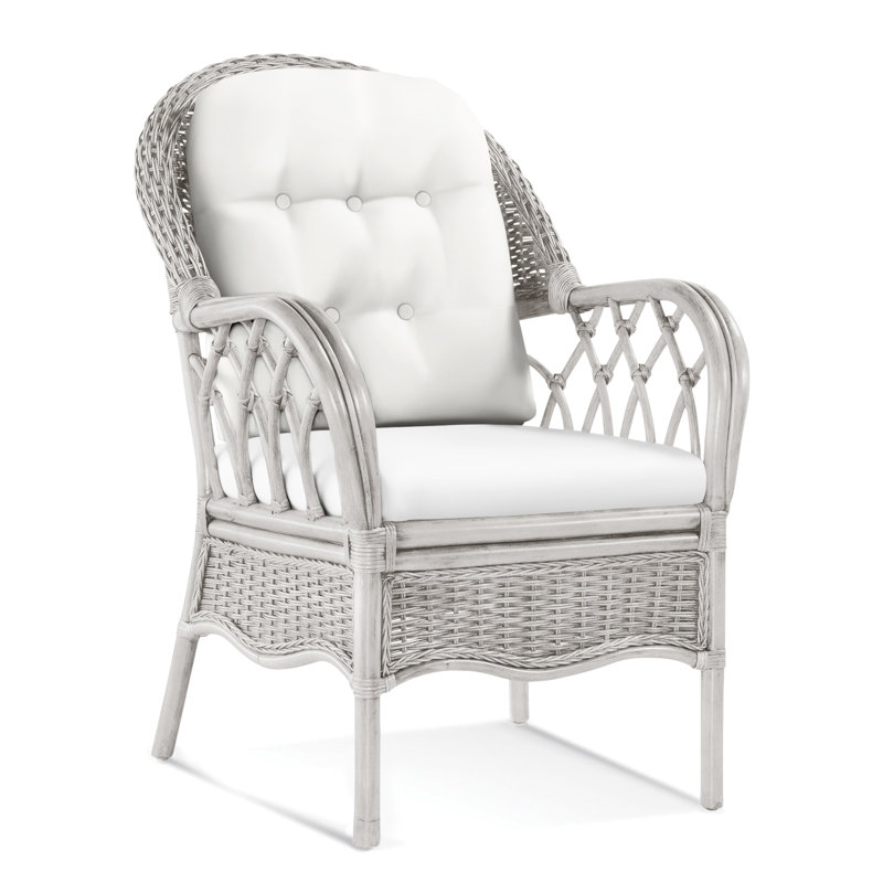 Everglade Upholstered Arm Chair, Antique Frost White, Elite Ivory; 0321-91