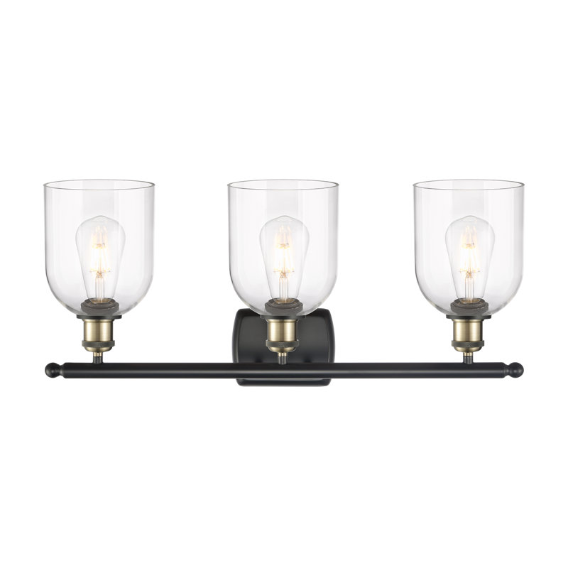 Anacaren 3 - Light Dimmable Vanity Light, Clear, Black Antique Brass