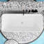 66 po X 29,5 po Baignoire de trempage autoportante en acrylique avec drain central en blanc brillant / chrome poli