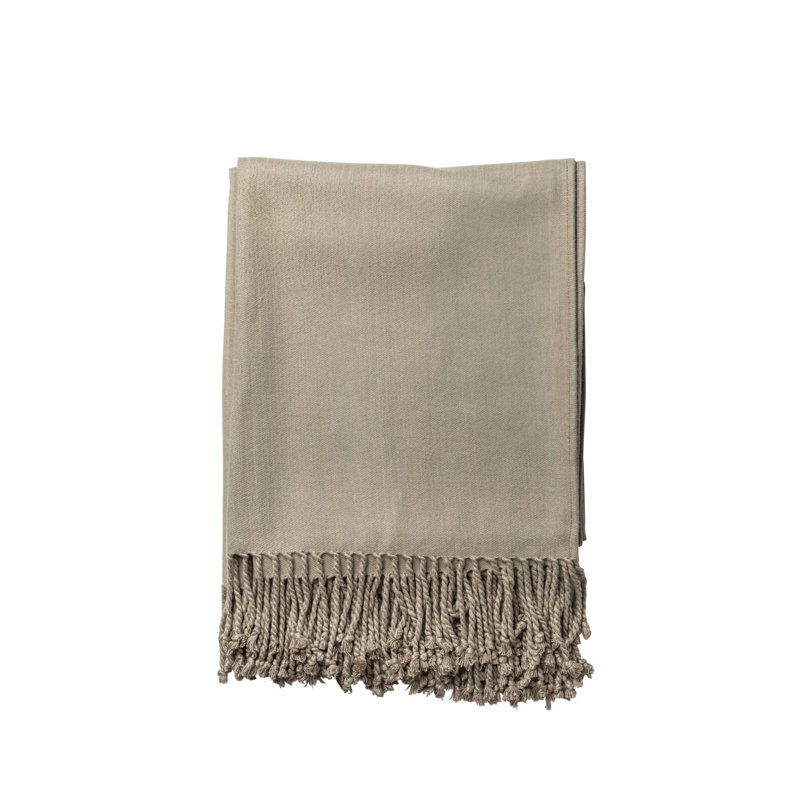 Pasha Hand Crafted Throw Blanket, Beige