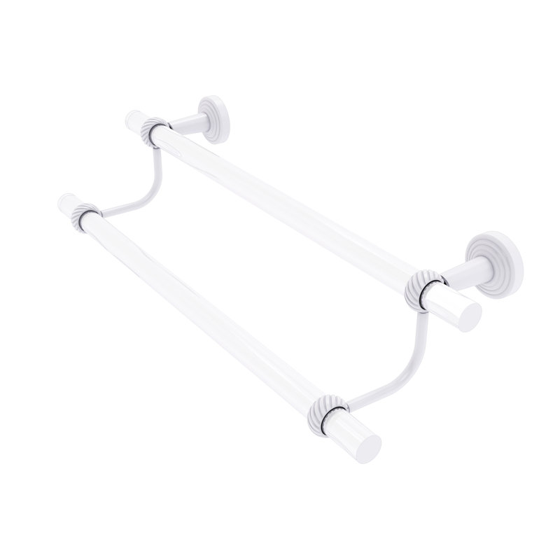 Double barre à serviettes murale Pacific Beach, Blanc mat, H 7,785 po x l 34 po x P 5,3 po