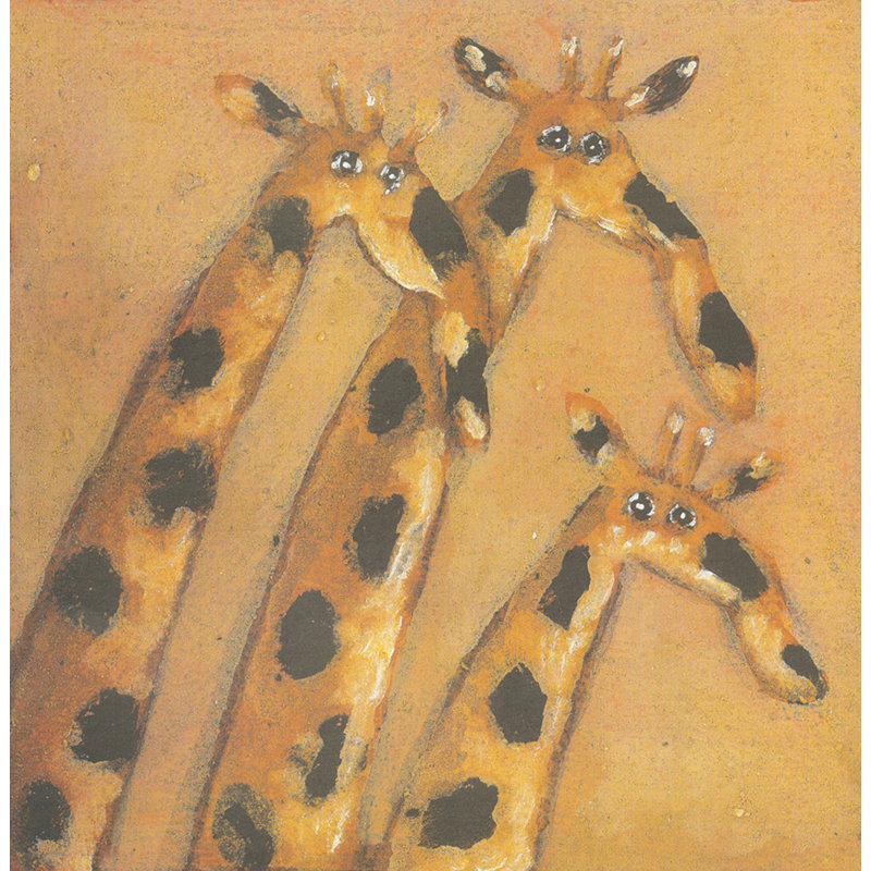 Herve Maury - Trois girafes, H 29 po x l 28 po