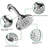 6 Spray Settings High Pressure Shower Head 5" Rain Fixed Showerhead - Chrome Adjustable Shower Head With Anti-Clogging Nozzles, Low Flow Easily Installation-124869509