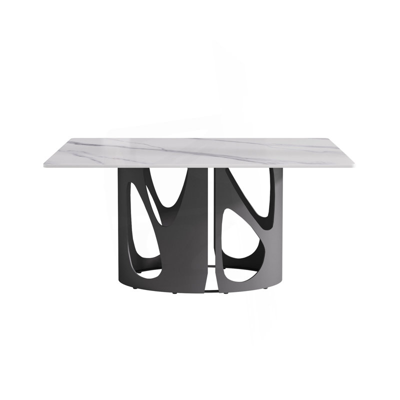 Pieds de 63 po en métal et en fer artificiel noir moderne pouvant accueillir 6 personnes, H 29,53 po x L 63 po x l 35,43 po