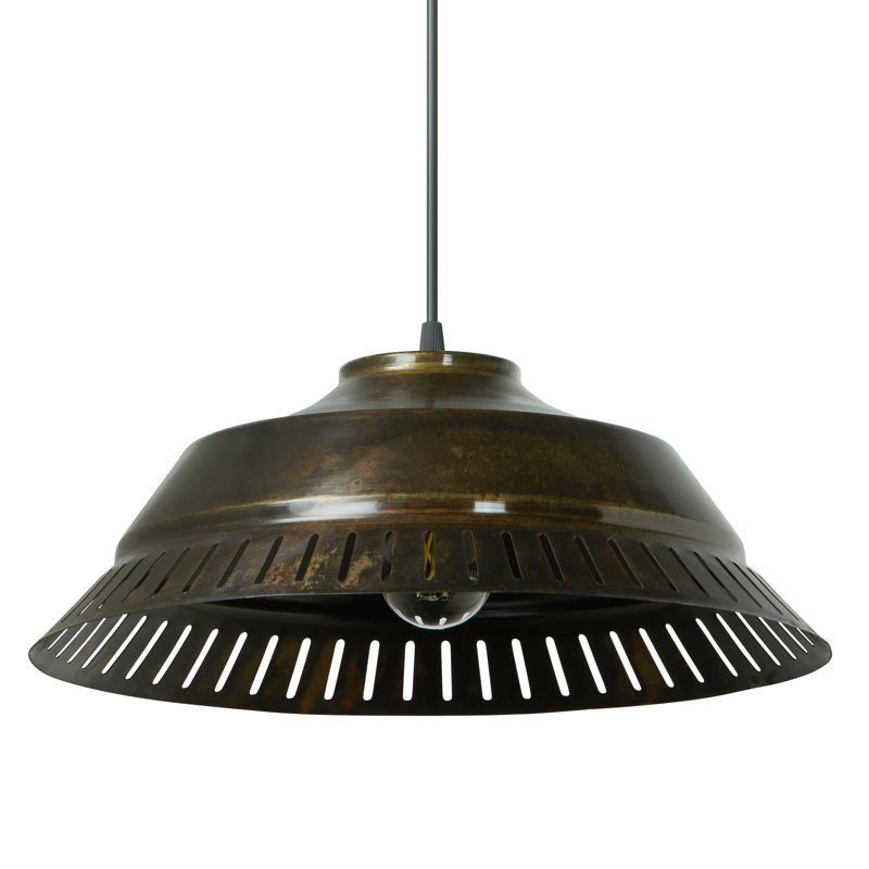 16"W Richvale 1-Light Antique Bronze Cone Pendant