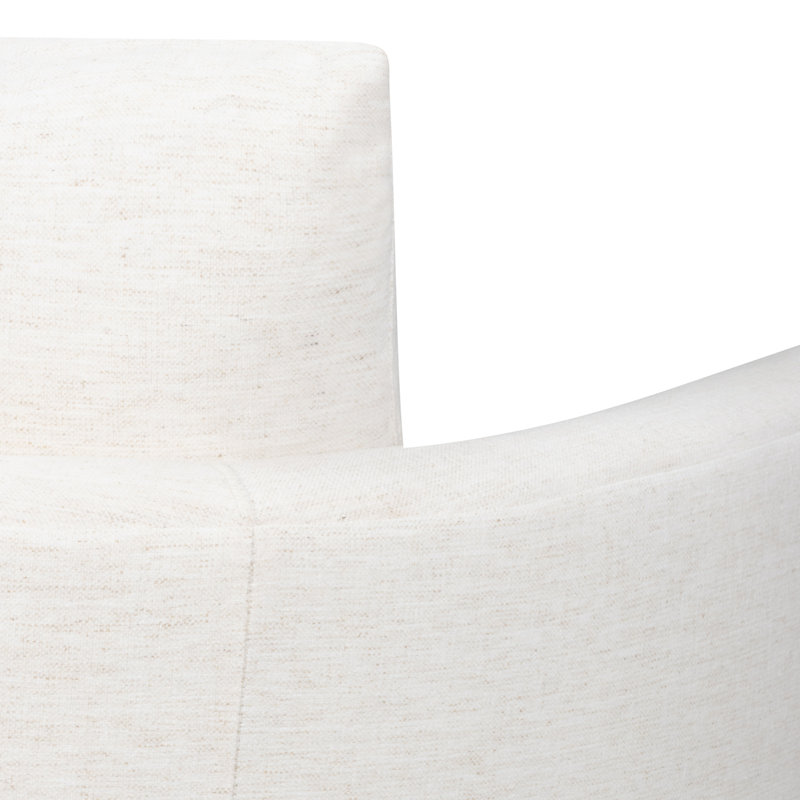 Chaise pivotante rembourrée Carmella, Chenille Crypton® neige Nomad