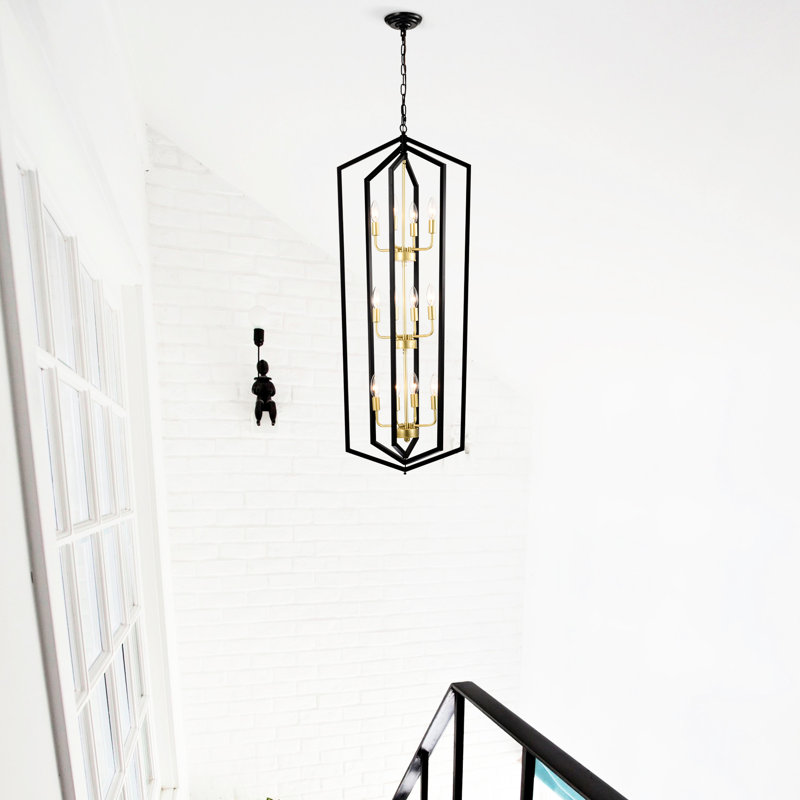 Luminaire suspendu moderne en métal noir 12 po pour îlot de cuisine, salle à manger, éclairage de plafond de bureau et vestibule mat
