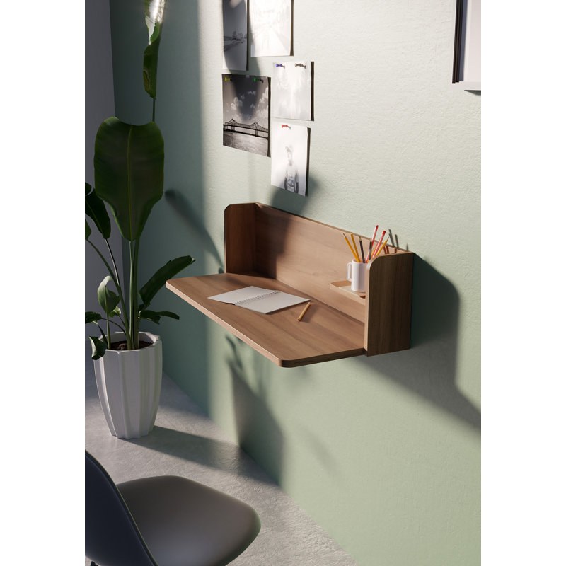 Capuano Floating Desk, Brown, Brown