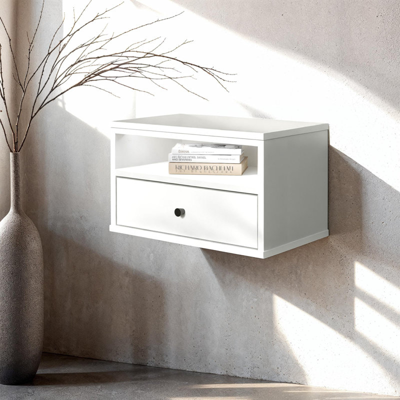 Essence  LED Floating Side Table, White