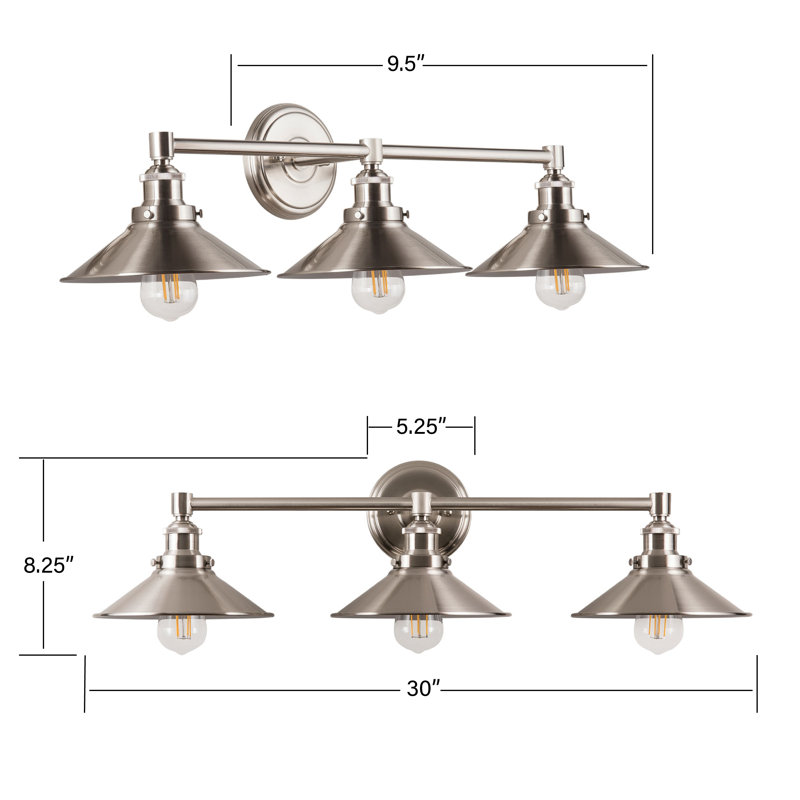 Balakrishna 3 - Light Dimmable Vanity Light, Brushed Nickel