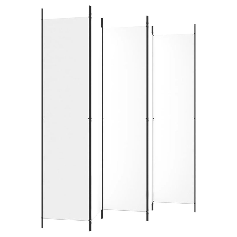 Paravent 5 panneaux vidaXL en tissu blanc 98,4 "x 86,6", Blanc, 5, H 86,6 po x l 98,4 po