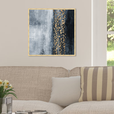 Abstract Metallic Down The River Paint - Picture Frame Graphic Art Print on Paper