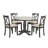 Rectangular Modern Dining Set with Solid Wood Chairs and MDF Tabletop, Seats 4, Soft Gray