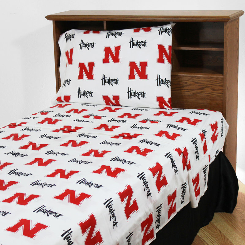 NCAA Sheet Set, Twin Sheet Set + Fitted Sheet + Pillowcase, Texas Tech