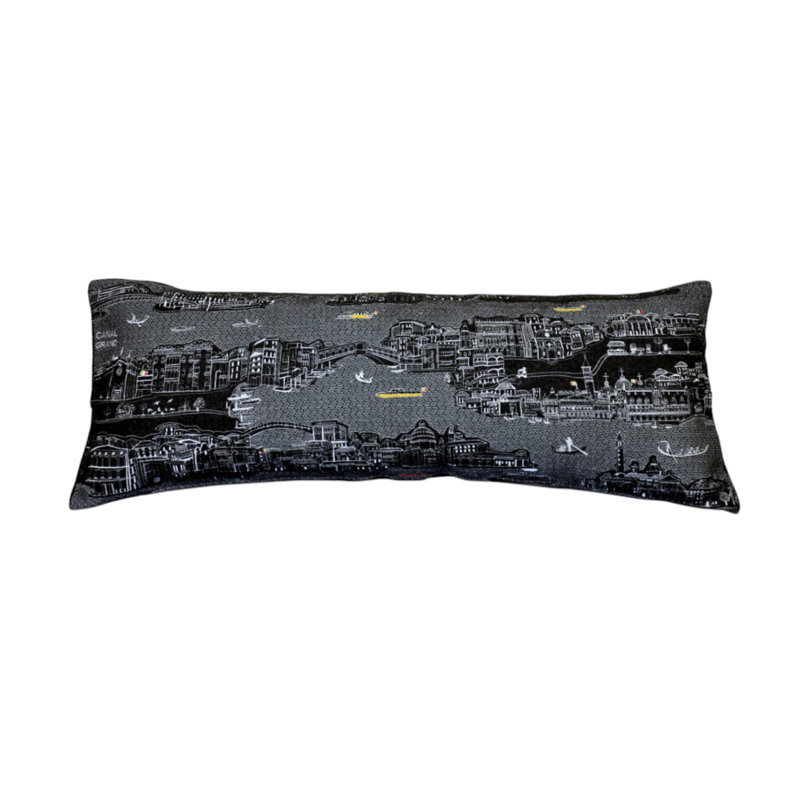 Coussin lombaire blanc Venice, Gris