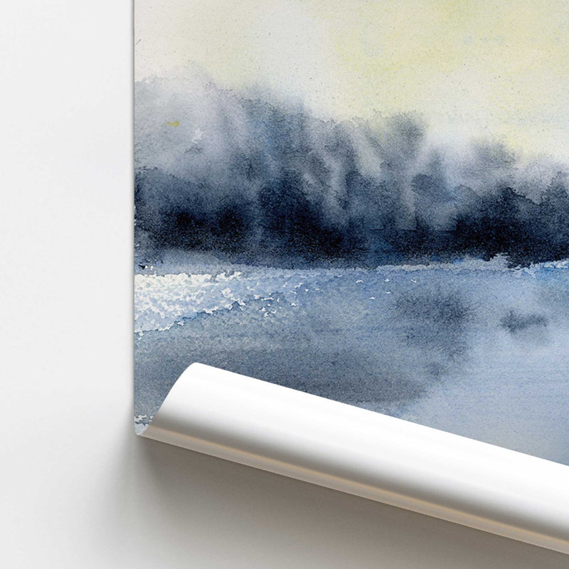 «Winter Mist Over the Lake», reproduction imprimée, Papier, H 24 po x l 36 po x P 0,1 po