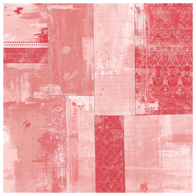 Red Geometric Patchwork Comforter