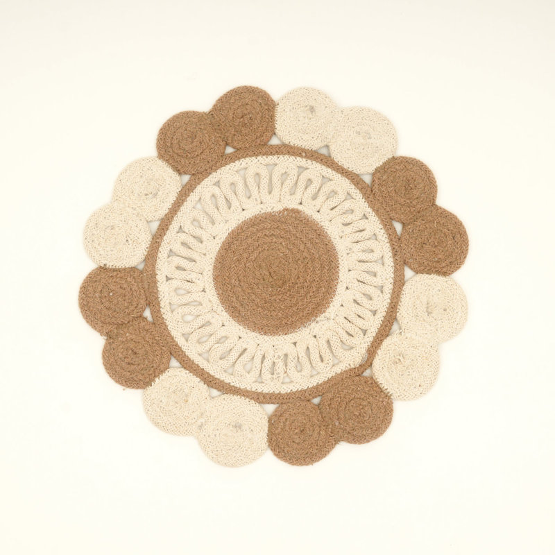 Cotton Floral Placemat, Beige