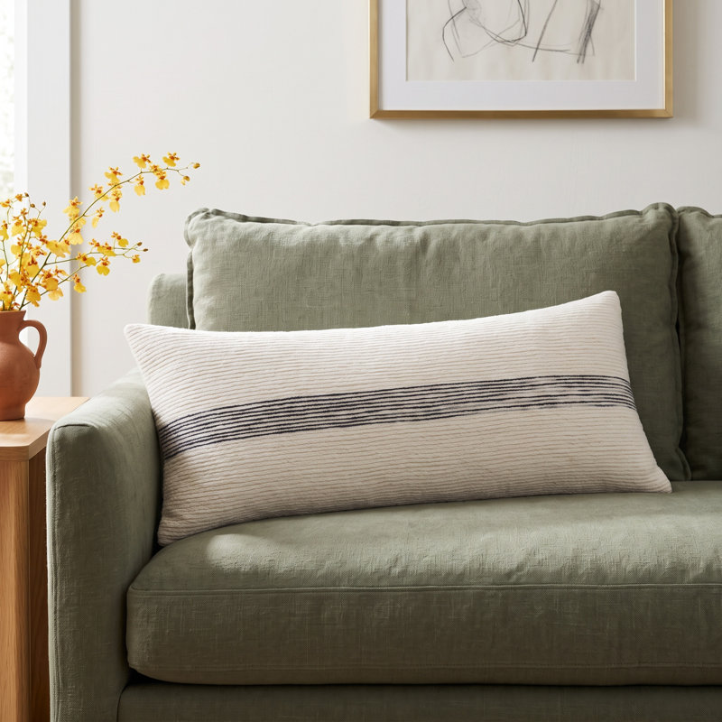 Cason Embroidered Wool Reversible Throw Pillow, Down