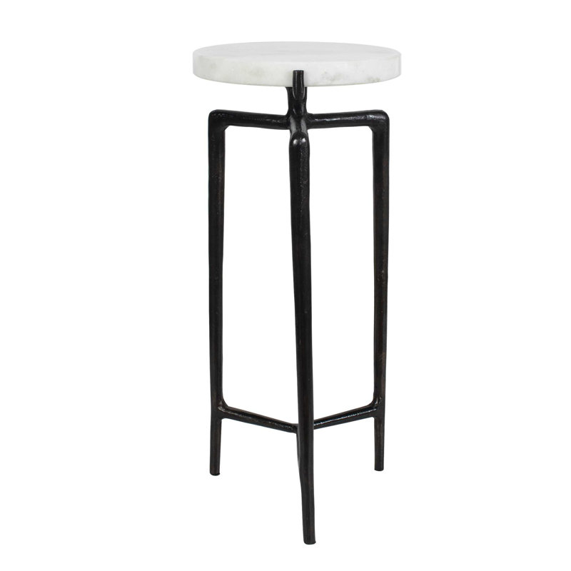 Uttermost Tobias White Marble Slab Drink Table