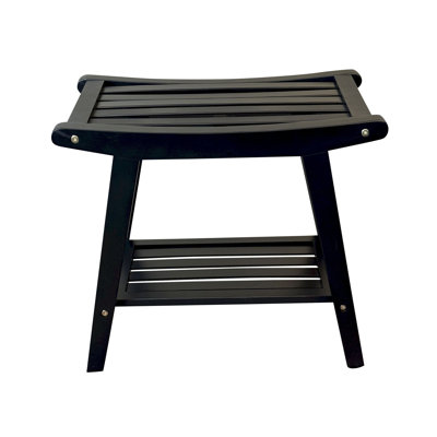 Bamboo 19.5"W Slat Spring Spa Style Bench