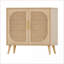 Armoires avec rangement, 2 portes en rotin et amp; 4 tablettes | Buffet de campagne naturel moderne | L 31,5 po x l 11,8 po x H 28,1 po | Panneau de particules | Couloir