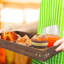 Rectangle Solid Wood Serving Tray Ottoman Tray