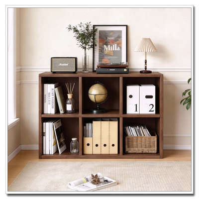 Book Shelf with 6 Storage Place Wooden Bookshelf Storage