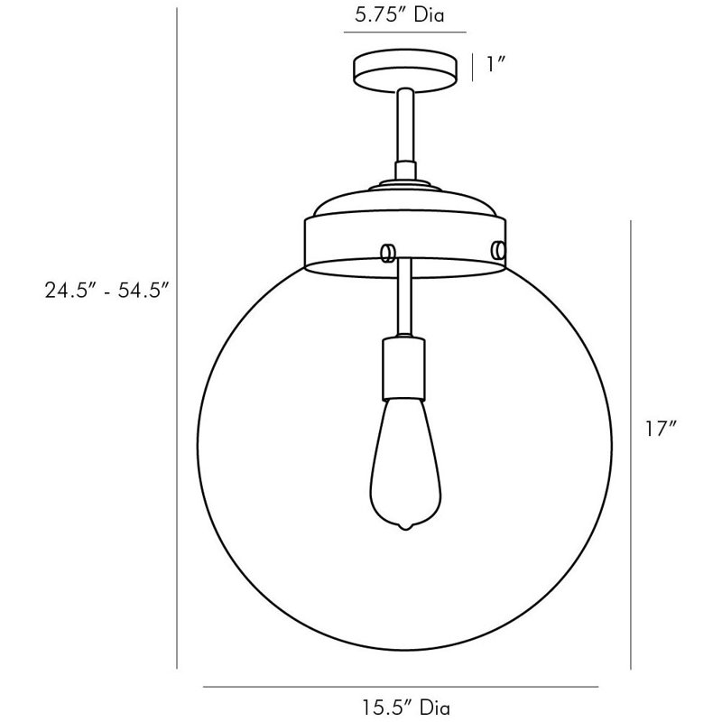 Reeves 1 - Light LED Outdoor Pendant, Aged Iron
