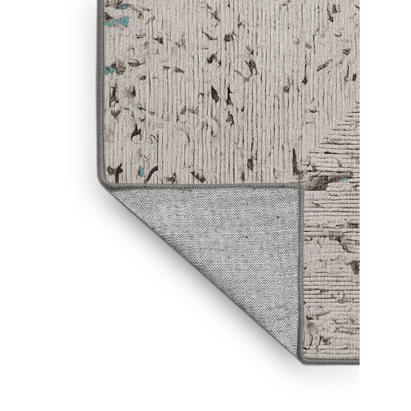 Machine Washable Gray Area Rug, Square 6'