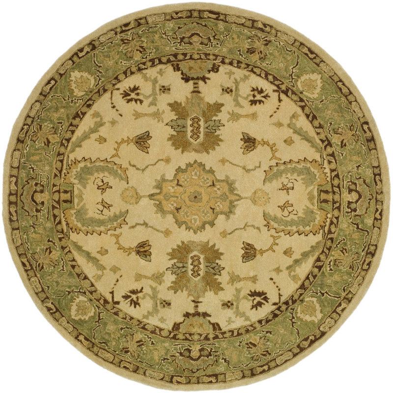 Groton Wool Pile Oriental Rug, Round 6'
