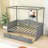 2 Drawers Twin Wood Canopy Daybed-253165163