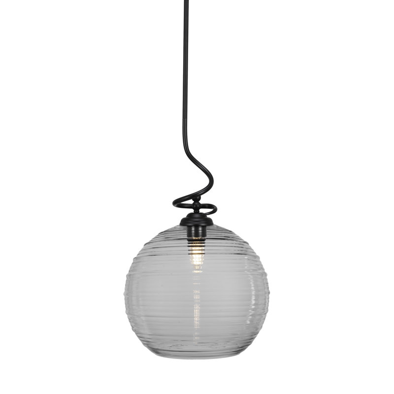 Capri Stem Hung Pendant, Brushed Nickel, 22.5'' H X 14'' W X 14'' D