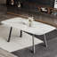 Ensemble de table de salle à manger 7 pièces en pierre frittée avec 6 chaises en cuir PU-381494490